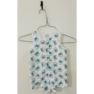 Nola Tawk Catching Crabs 100% Organic Muslin Shortall Sz 3-6 Months Baby
